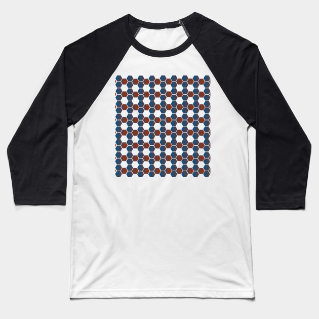 HIVE PATTERN, HEXAGON PATTERN Baseball T-Shirt by SAMUEL FORMAS